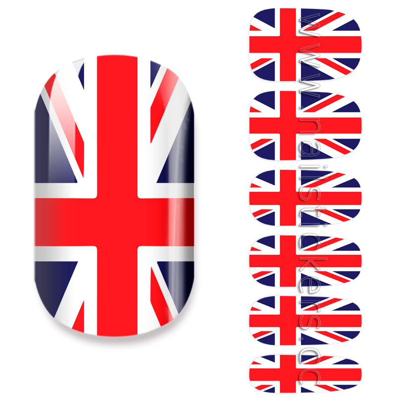 NAIL WRAPS BRITISH FLAG NAIL ART